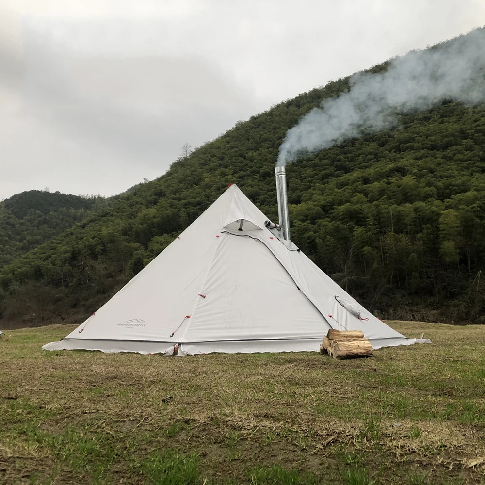 Fire Canvas Tent With Fireplace 4M Fire Retardant Bell Tent With