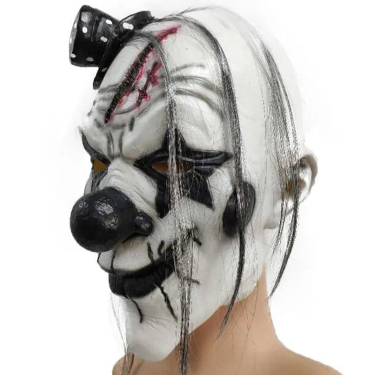 

New Style Black And White Clown Mask Latex Horror Ghost Scary Demon Mask Halloween Haunted House Decoration Props Design