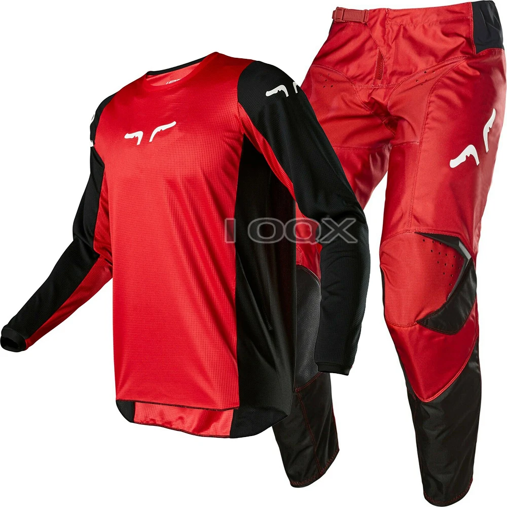 Troy Red/Black Motocross Racing 180 Jersey Pants Men's MX/ATV Dirt Bike Offroad Riding Gear Combo