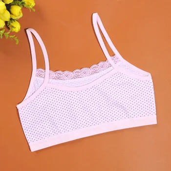 

3pc/lot Cotton Dot Lace Bras for Kids Girls Sports Training Bra Chid Underwear Crop Top 8-14 Years