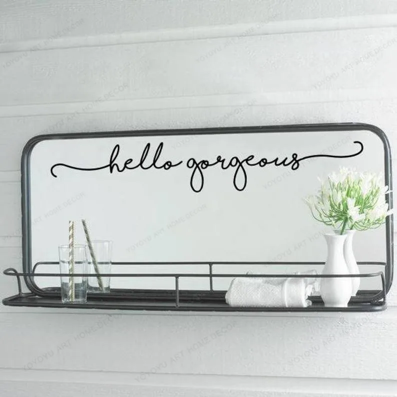 Великолепная Зеркальная Наклейка Hello декор для ванной комнаты съемная