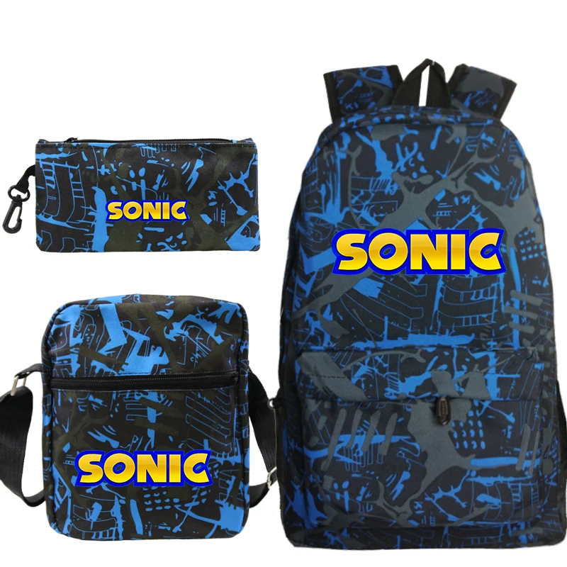 Plecak Kpop Mochila Sonic рюкзак с ежом для мужчин 3 шт./компл. хип хоп аниме Sac Dos Пенал школьный сумки для девочек-подростков - Цвет: 3
