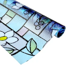 Белый цветочный узор стеклянная пленка статическая цепляется без клея защита конфиденциальности Пятнистое съемное оконное покрытие для домашнего офиса лобби