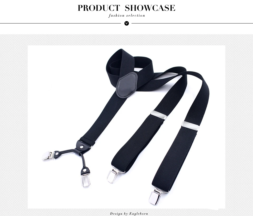 New Solid Navy Black Suspenders Male for Pants Wide 3.5*135cm Braces Unisex Classic Strap Bretels Men Braces for Trousers Street