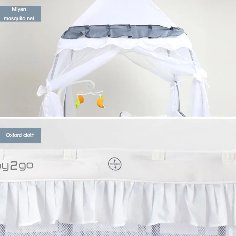 Baby cot Game bed Baby crib Diaper table Multifunctional Foldable Portable With rollers Easy to fol