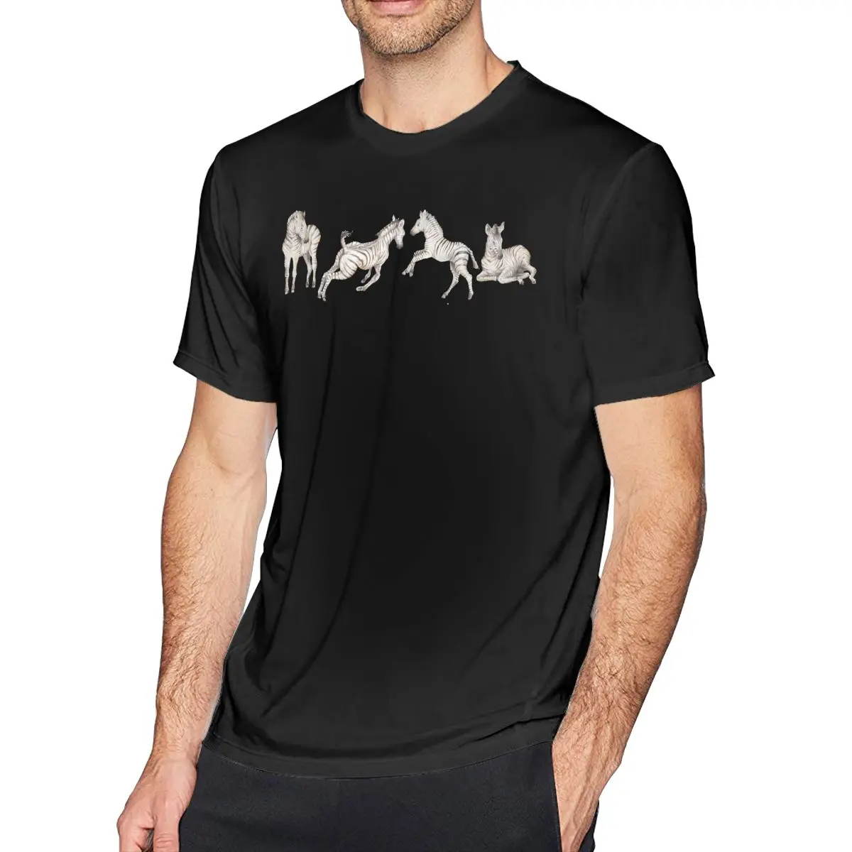 

Zebra T Shirt Zebra Foals Playing T-Shirt XXX Print Tee Shirt Male Cotton Short-Sleeve Fashion Cute Tshirt