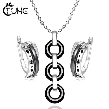 

Healthy Ceramic Jewelry Set For Women Stud Earrings Charm Pendants Necklaces Earrings Anniversary Wedding Gift