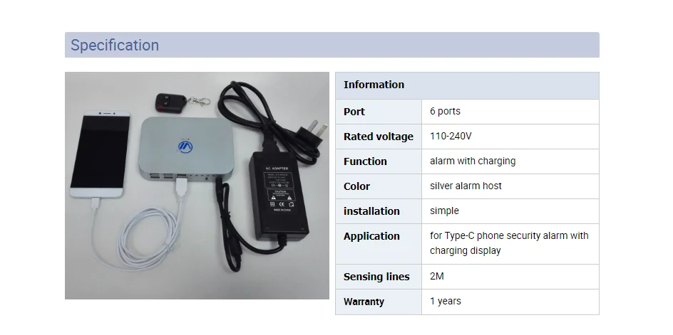 Shenzhen Gardeer 6 портов настольный USB type-c мобильный телефон охранная сигнализация для розничного магазина опыт