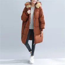Новинка, зимнее свободное хлопковое пальто с капюшоном размера плюс, новое универсальное удобное женское теплое пальто с длинным рукавом