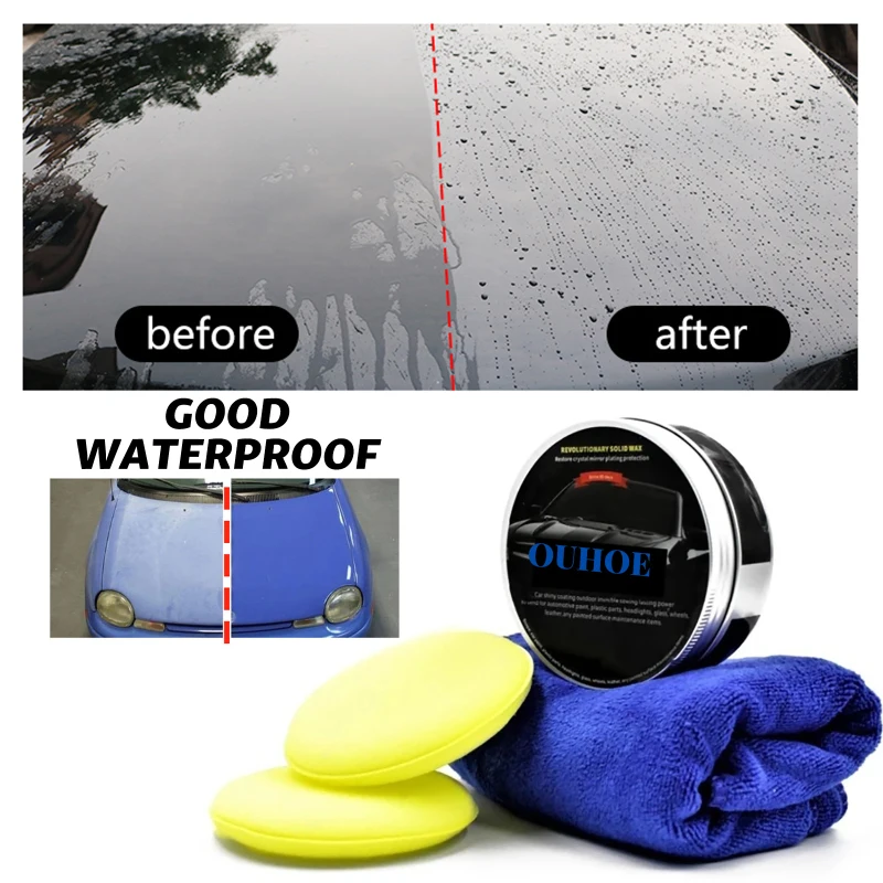 50g/120g Car Wax Crystal Plating Set Hard Glossy Layer Covering Tiny Scratch Repair Maintenance With Sponge And Towel | Автомобили и