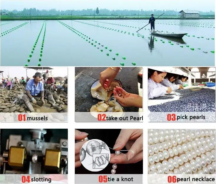 2019NEW Beautiful bright fresh water pearl necklace white genuine female 9-10 mm natural fashion elegant Pearl Necklace Gift