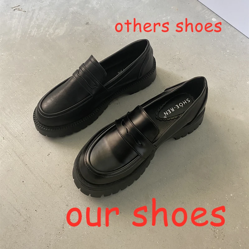 Round Toe Street Style Chunky Heel Platform Women Loafers Shoes 2021 Black Punk Y2K Designer High Heel Women Pumps