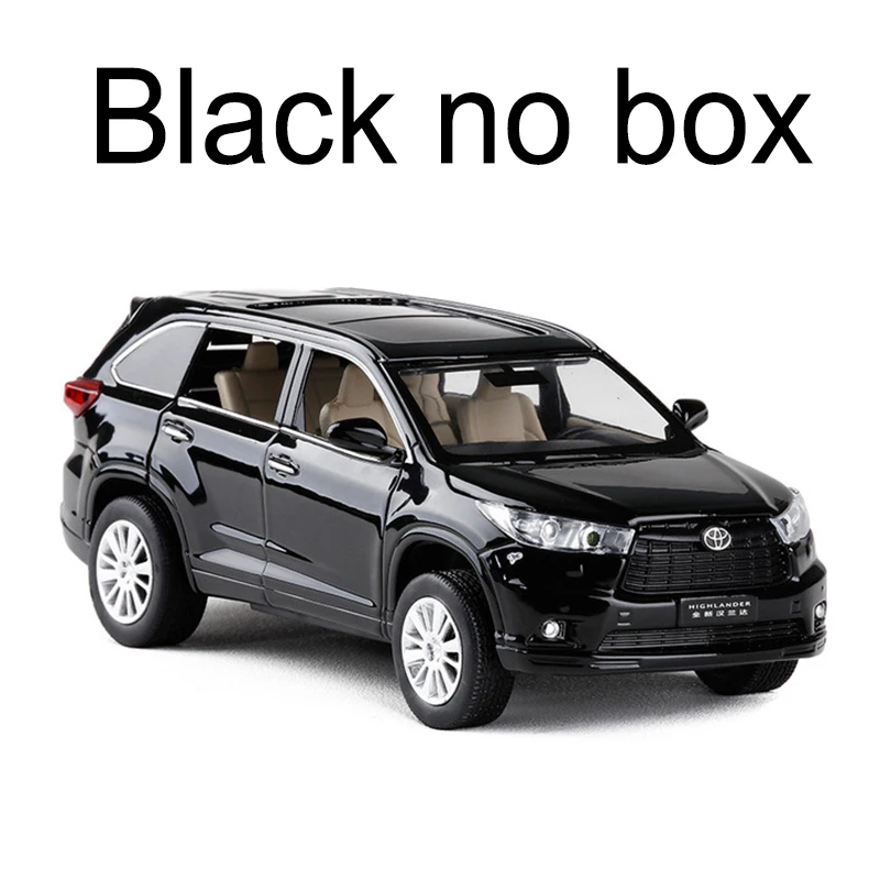 1:32 TOYOTA Highlander литья под давлением сплав модель автомобиля игрушка высокая имитация металла SUV модель 6 дверей может быть открыт подарок для детей Рождество - Цвет: Black no box