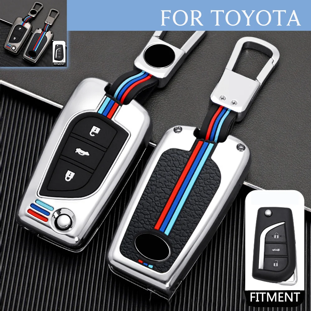 

Zinc Alloy Remote Start Car Key Case Cover Shell Protector Holder Accessories Fob For Toyota Corolla RAV4 Camry Highlander Reiz