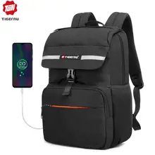 Досуг Легкий Вес 15." Ноутбук Рюкзак Мужчины Двусторонняя Анти Вор Молния Светоотражающий USB Зарядка Дизайн Водонепроницаемый Школьные Сумки