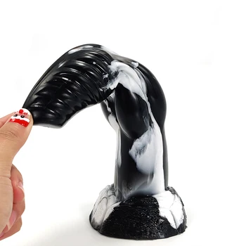 YOCY Huge Animal Dildo Colorful Silicone Realistic Wolf Fake Penis With Suction Cup Fantasy Dildos Masturbater Anal Knotted Toys 5