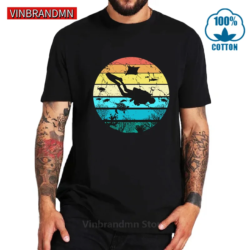 Novità Scuba Diver T Shirt Uomo Divertente Scuba Diving T-Shirt Per Uomo Coral Reef Ocean Scuba Diver Regalo Tee Shirt Mujer Camisetas