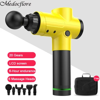 

20 Speeds Muscle Massage Gun Vibration Massager LCD Display Fascia Gun Relief Pain Relaxation Body Slimming Shaping 6 Heads