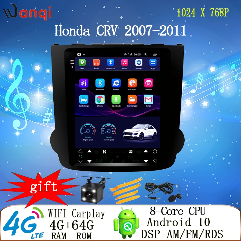 

9.7 inch Tesla screen car android dvd navigation car multimedia radio player for Honda CRV 2007-2011 car gps video display RDS