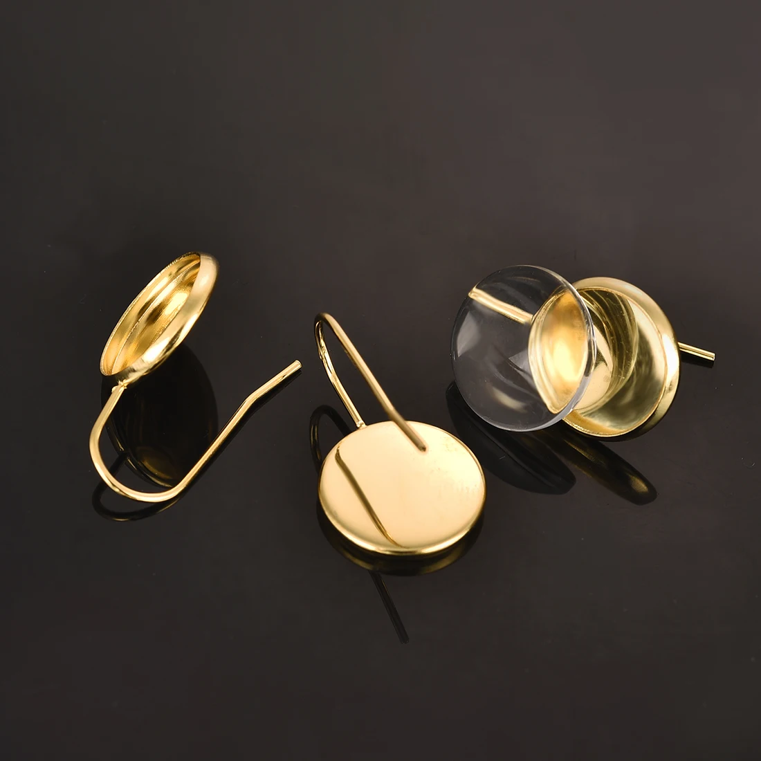 12 мм Серьги-Крючки из нержавеющей стали кабошон основа золото серебро круглые серьги заготовки Установка DIY Ювелирные изделия ручной работы
