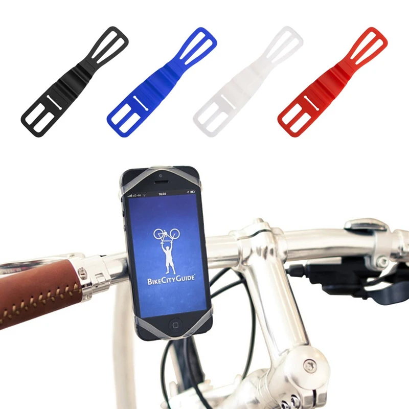 Universal Bicycle Silicone Strap Handlebar Fixed Strap MTB Portable Non-slip Phone Holder Flashlight Bracket Bike Accessories