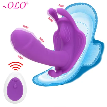 OLO Panties Wearable Butterfly Dildo Vibrator Clitoris Stimulator 10 Speeds Vibrating G Spot Massager Sex Toys for Women 1