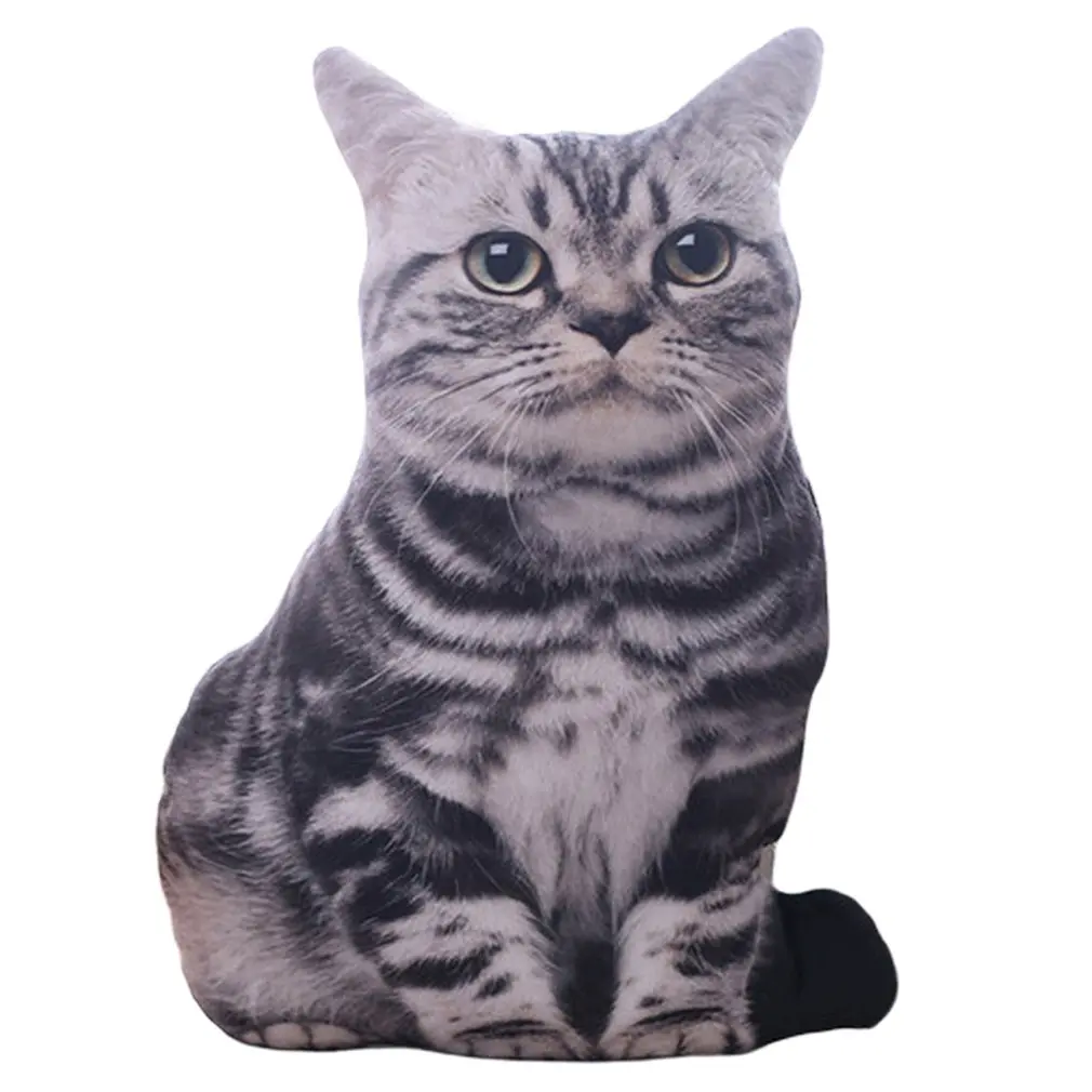 Tiger skin color 50 см 3D моделирование плюшевые кошачьи подушки милый кот мягкие животные подушки Диван Декор мультфильм плюшевые игрушки для детей Детский подарок - Цвет: Tiger skin color