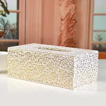

Refined Hotel magnetic rectangle car box office decorated with PU skin tissue table napkin rack CY51521
