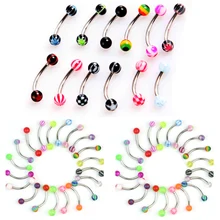 20 шт Нержавеющая сталь акриловые бровей Триммер для носа для губ серьги ниппель пирсинг в стиле панк Мужская тела пирсинг, Септум Sieraden Sierade