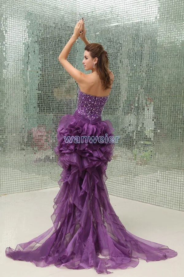 Женские платья,, дизайн, горячая распродажа, vestidos formales, оранжевые, фиолетовые, короткое платье со шлейфом, платья для выпускного вечера