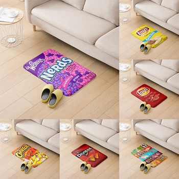 

Fashion Potato Chips Printed Carpet Flannel Pad Modern Living Room Decoration Floor Mat Absorbent Non-slip Kitchen Corridor Rug
