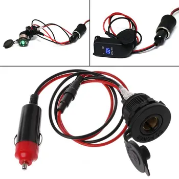 

12V 24V Standard Car Cigarette Lighter Male to Hella DIN Female Adapter Cable With Waterproof Cap for Cars SUV ATV
