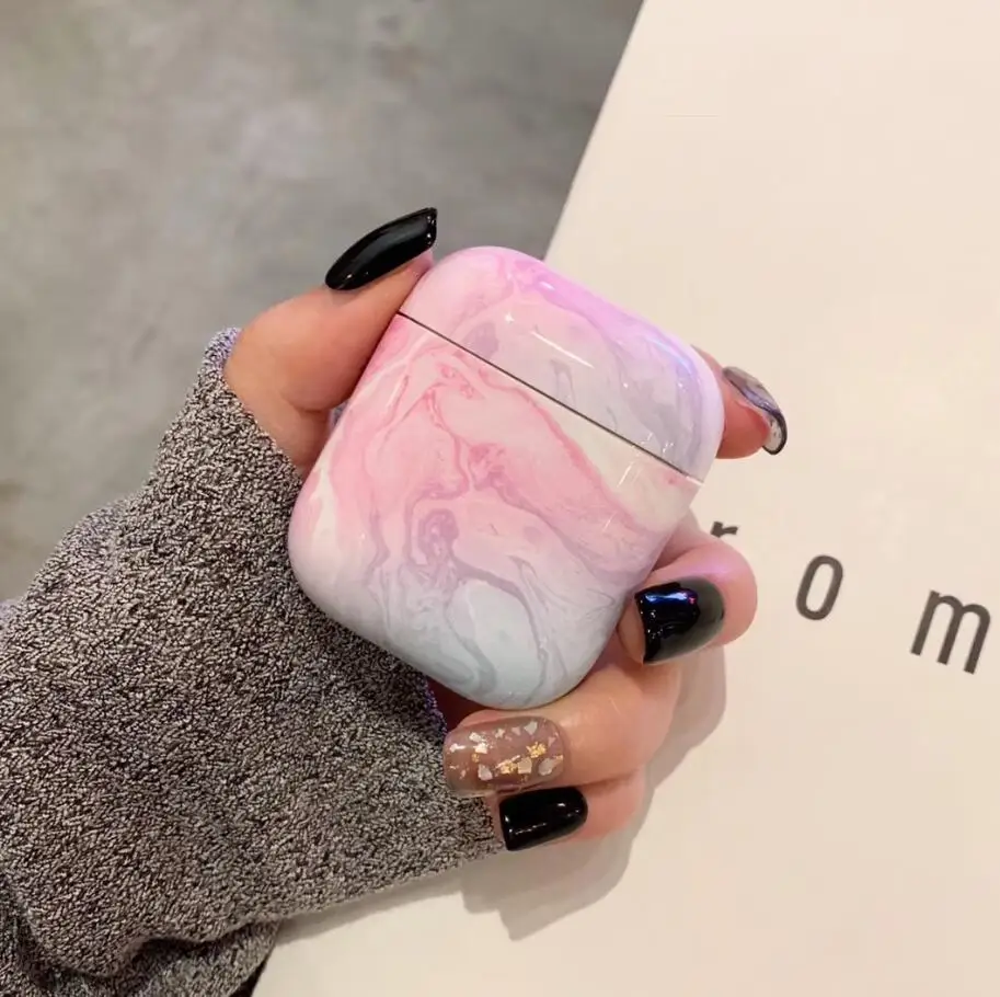 27L Мраморный чехол для наушников Airpods 2 чехол Роскошный Жесткий Чехол для наушников чехол для наушников Аксессуары для Apple Air pods зарядная коробка - Цвет: 27L