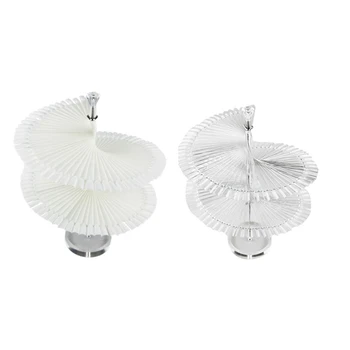 

2 Set False Nail Practic Tips Sticks Display Stand Spiral Display Shelf for Uv Gel Nail Polish-White & Transparent