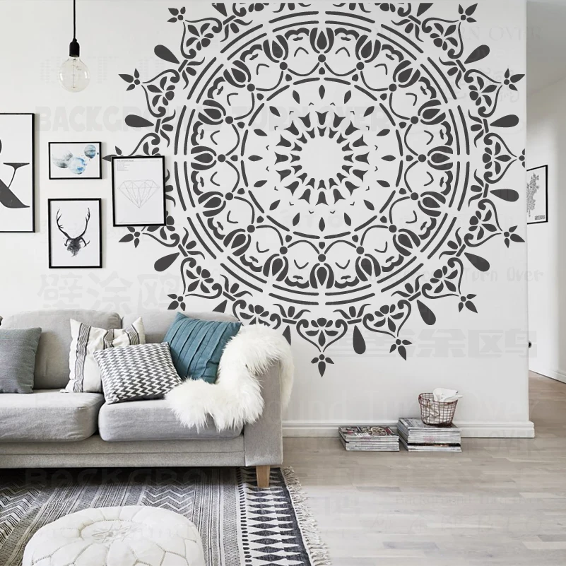 120cm - 240cm Stencil Mandala Extra Large per la pittura di grandi pareti  rotonde modello di pavimento modelli di vernice grandi decori S245 -  AliExpress