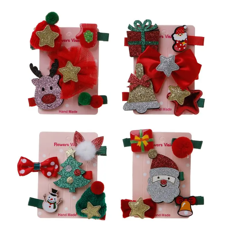 5 шт./компл. детские заколки для волос рождественские детские девочки Корона Тиара заколка для волос