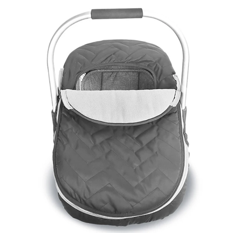 Baby Car Seat Cover Winter Warm Windproof Stroller Basket Cover with Zipper Newborn Baby Basket Canopy 0-12months