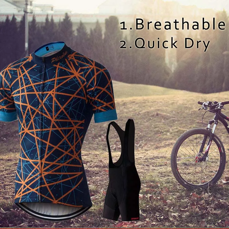 Men Cycling Set Clothing Cycling Road Bicycle Wear Breathable Anti-UV MTB Bike Clothes Short Sleeve Jersey Sets
