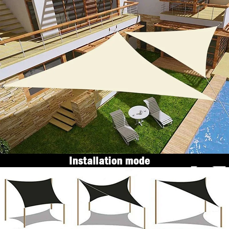 Description Picture 6 of itemMilky 300D Polyester Waterproof Sun Shade Fabric Sun Shelter Tent Outdoor Triangle Rectangle Awning Garden Terrace Sun Canopy