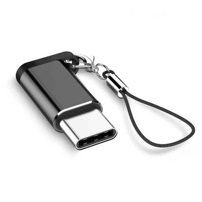 Type C Adapter Micro USB to USB-C Converter with Keychain for Samsung HTC MacBook FKU66