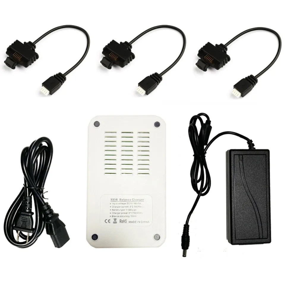 

CLAITE 3-in-1 Smart Balance Battery Charger Adapter 3 PCS Connected Cable for Hubsan Zino Pro/ Zino H117S RC Drone Quadcopter