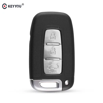 

KEYYOU Smart Remote Car Key Shell For Hyundai Genesis Coupe Sonata Elantra Veloster Fob Keyless Entry Fob Transmitter 4 Buttons