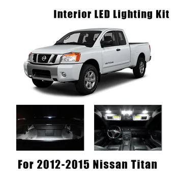 

12 Bulbs White Car LED Interior Ceiling Light Kit Fit For Nissan Titan 2012 2013 2014 2015 Trunk Cargo Door License Plate Lamp
