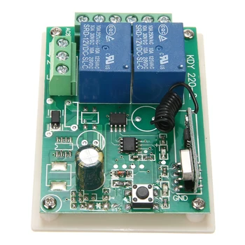 433MHz DC 12V Wireless 2 Channel RF Transmitter Remote Control Switch+RF Relay Receiver Set For Electric Garage Door dc 24v smart rf wireless remote control light switch 433mhz inching push cover metal transmitter 2x 1 channel relay