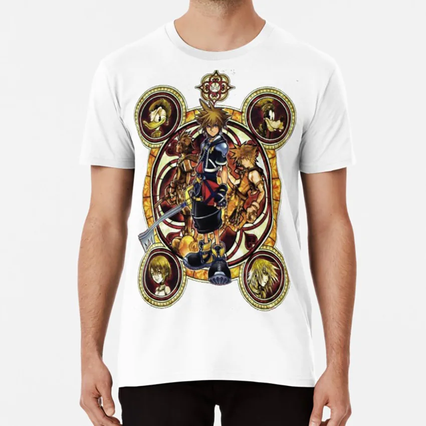 Kingdom Hearts Sora Maglietta In Vetro Colorato Kingdom Hearts Kingdom Sora Kairi Donald Riku