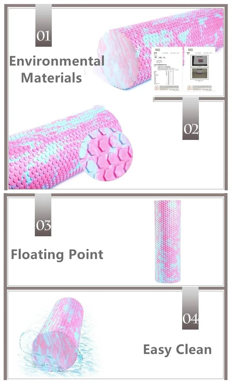 45/60CM Iridescent Cloud Yoga Foam Roller Pilates Block High-density Floating Roller GYM Fitness Body Massage Roller