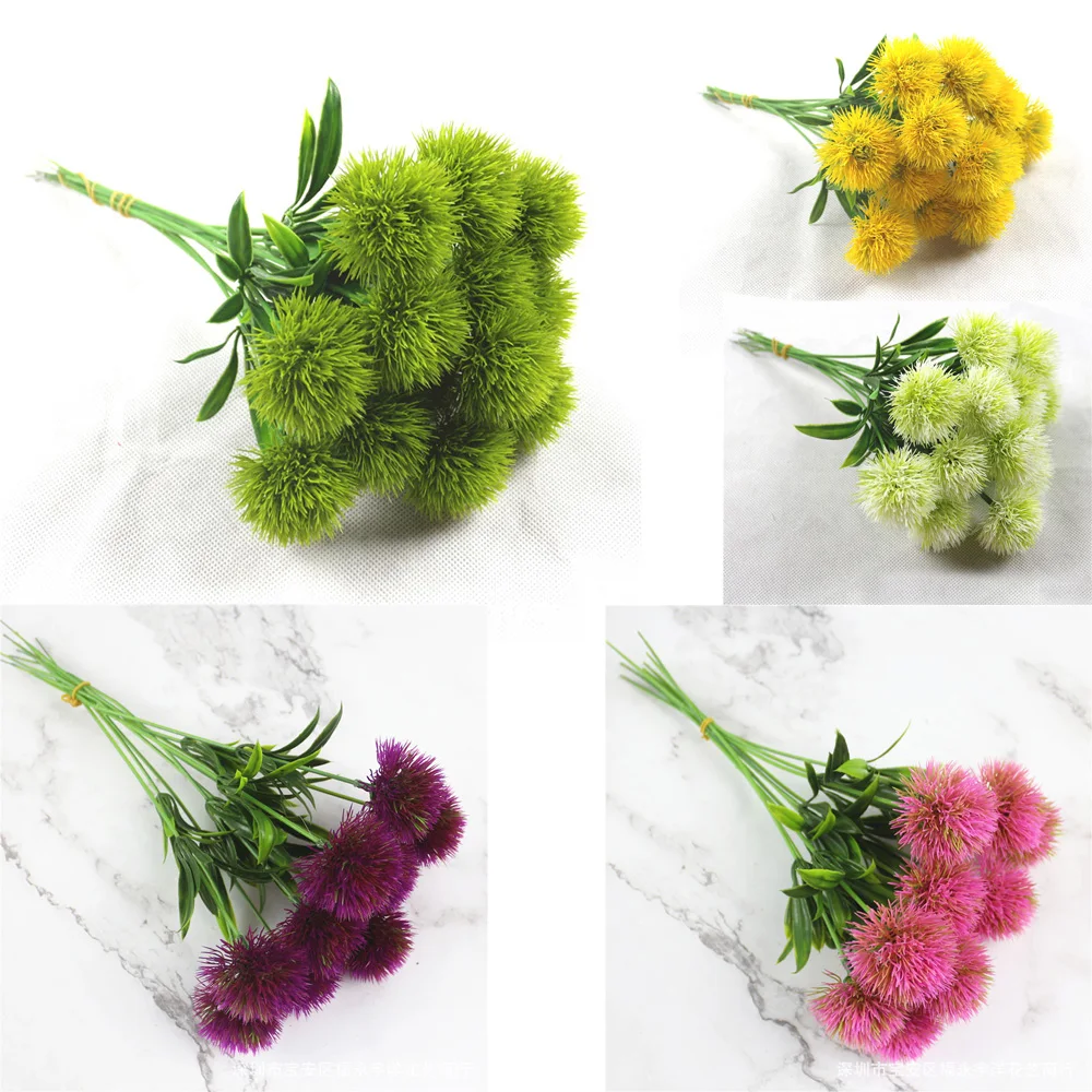 

10pcs European Simulation Dandelion Artificial Flower Home Decor Imitation Fake Flower for Garden Plant Hand-Holding Flower