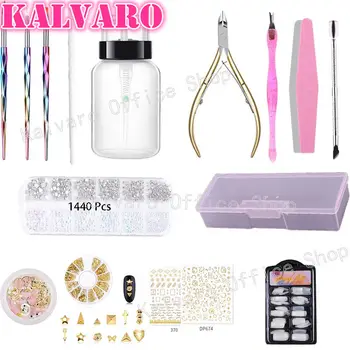 

100 Pcs Natural Full Cover Fake Nail Tips & Nail Art Cutter Polish File Sticker Accessories Tools Kits Set