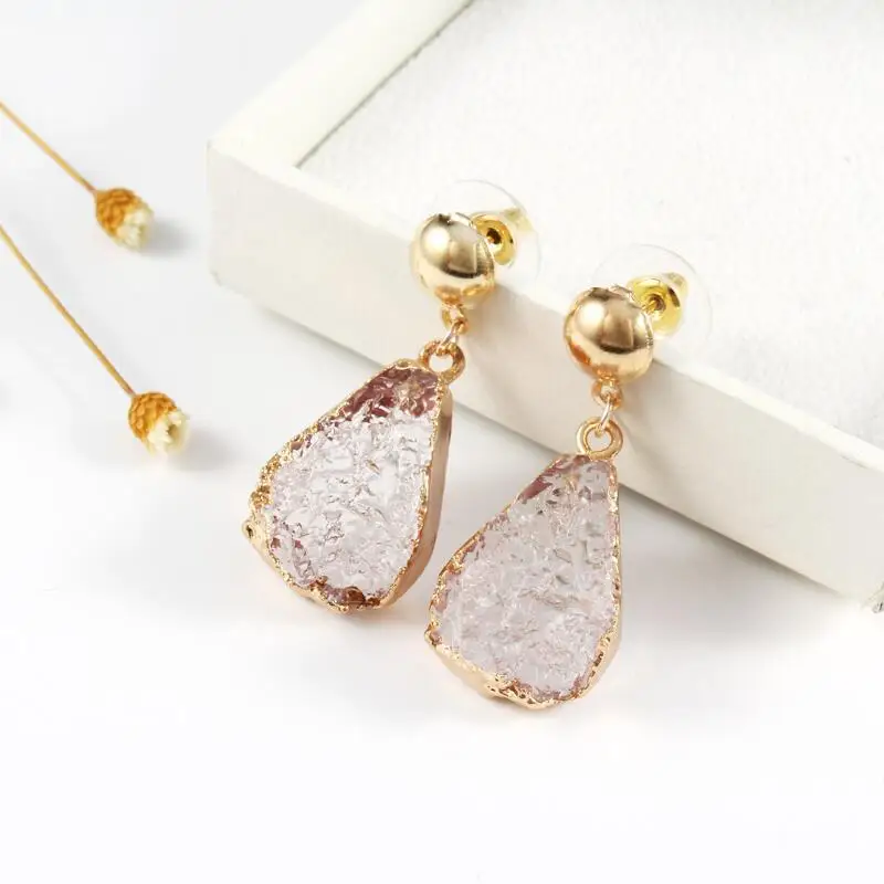 Boho Irregular Imitation Stone Resin Earrings Gifts For Women Drop Earrings For Women Jewelry Statement (2)