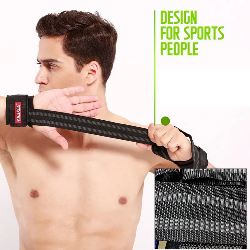 AOLIKES 1 Pair Gym Sport Wristband Fitness Dumbbells Training Wrist Support Straps Wraps With Hand Power Bands Horizontal Bar